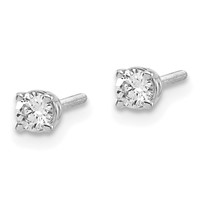 14K White Gold.20ct SI3 G-i Diamond Stud Thread on Off Post Earrings view 2