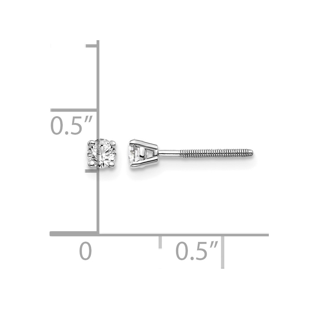 14kw .20ct VS2/SI1 G-I Diamond Stud Thread on/off Post Earrings (ST4-20W)