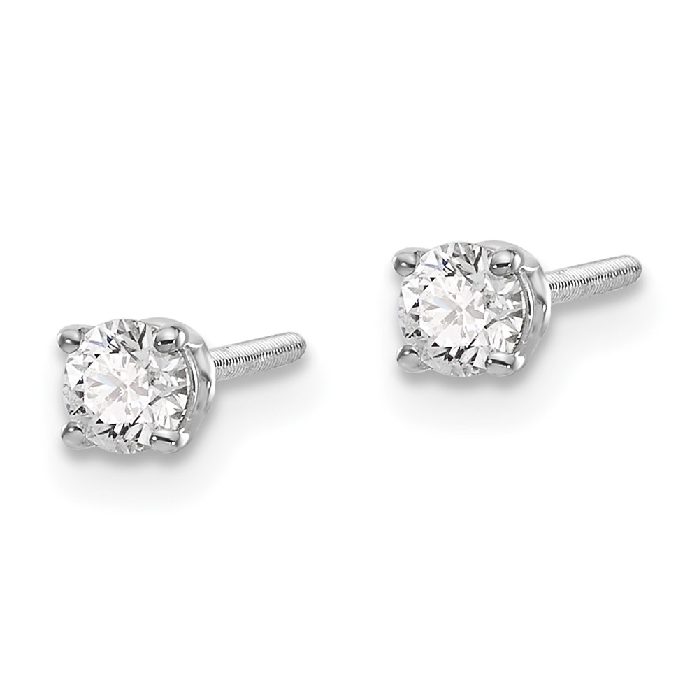 14kw .25ct VS2/SI1 G-I Diamond Stud Thread on/off Post Earrings (ST4-25W)