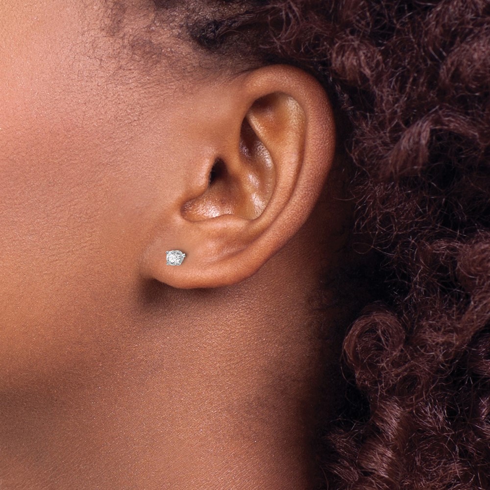 14kw .25ct VS2/SI1 G-I Diamond Stud Thread on/off Post Earrings (ST4-25W)