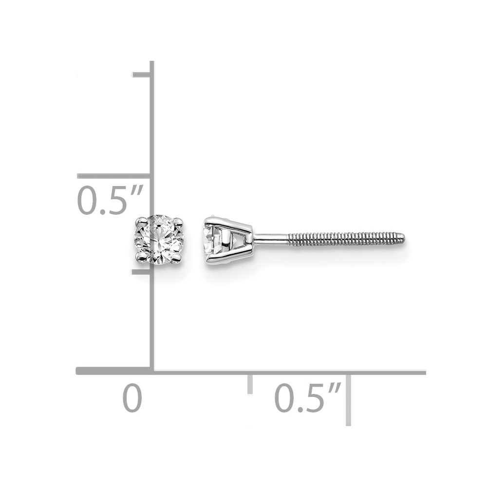 14kw .25ct VS2/SI1 G-I Diamond Stud Thread on/off Post Earrings (ST4-25W)