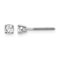 14K White Gold .25ct VS2 SI1 G-i Diamond Stud Thread on Off Post Earrings view 1