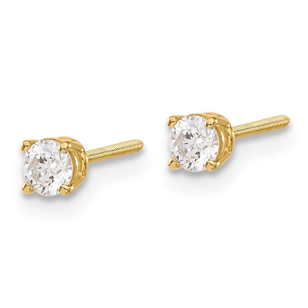 14ky .30ct. VS2/SI1 G-I Diamond Stud Thread on/off Post Earrings (ST4-30)