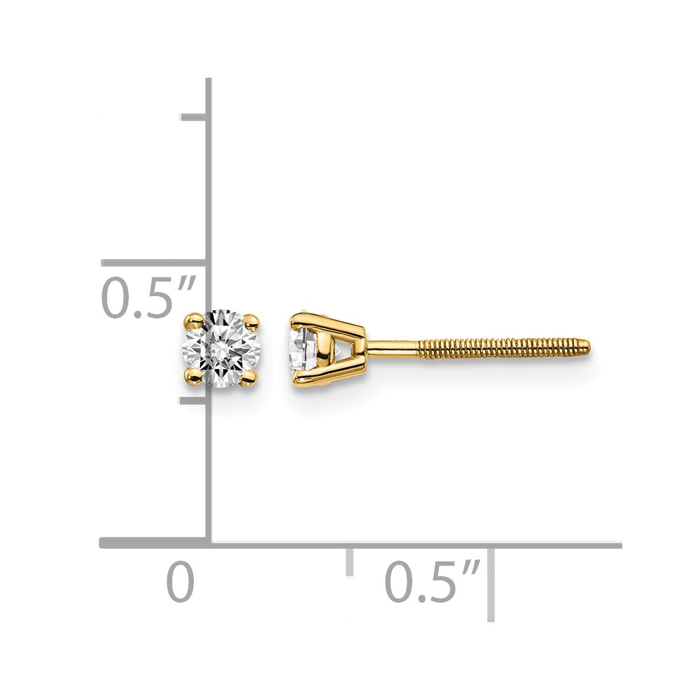 14ky .30ct. VS2/SI1 G-I Diamond Stud Thread on/off Post Earrings (ST4-30)