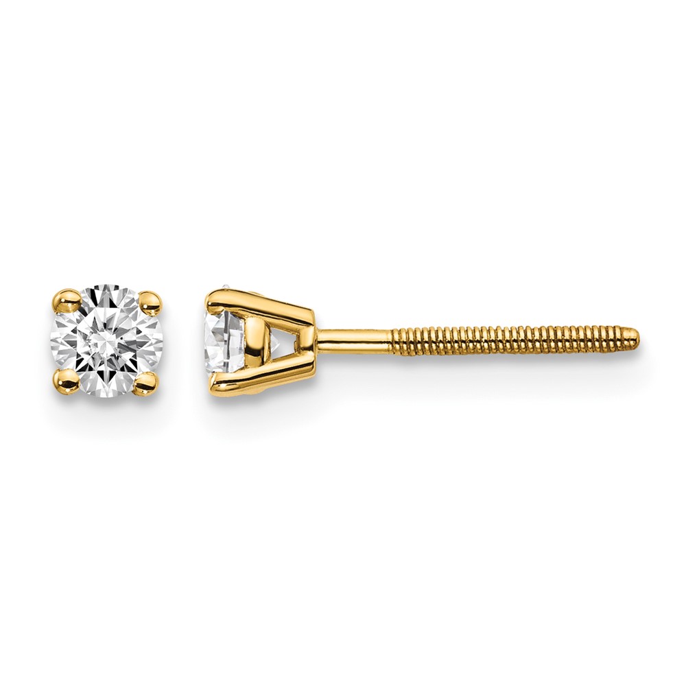 14ky .30ct. SI3 G-I Diamond Stud Thread on/off Post Earrings (ST3-30)