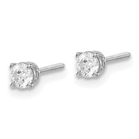 14K White Gold .30ct VS2 SI1 G-i Diamond Stud Thread on Off Post Earrings view 2