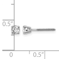 14K White Gold .30ct VS2 SI1 G-i Diamond Stud Thread on Off Post Earrings view 4