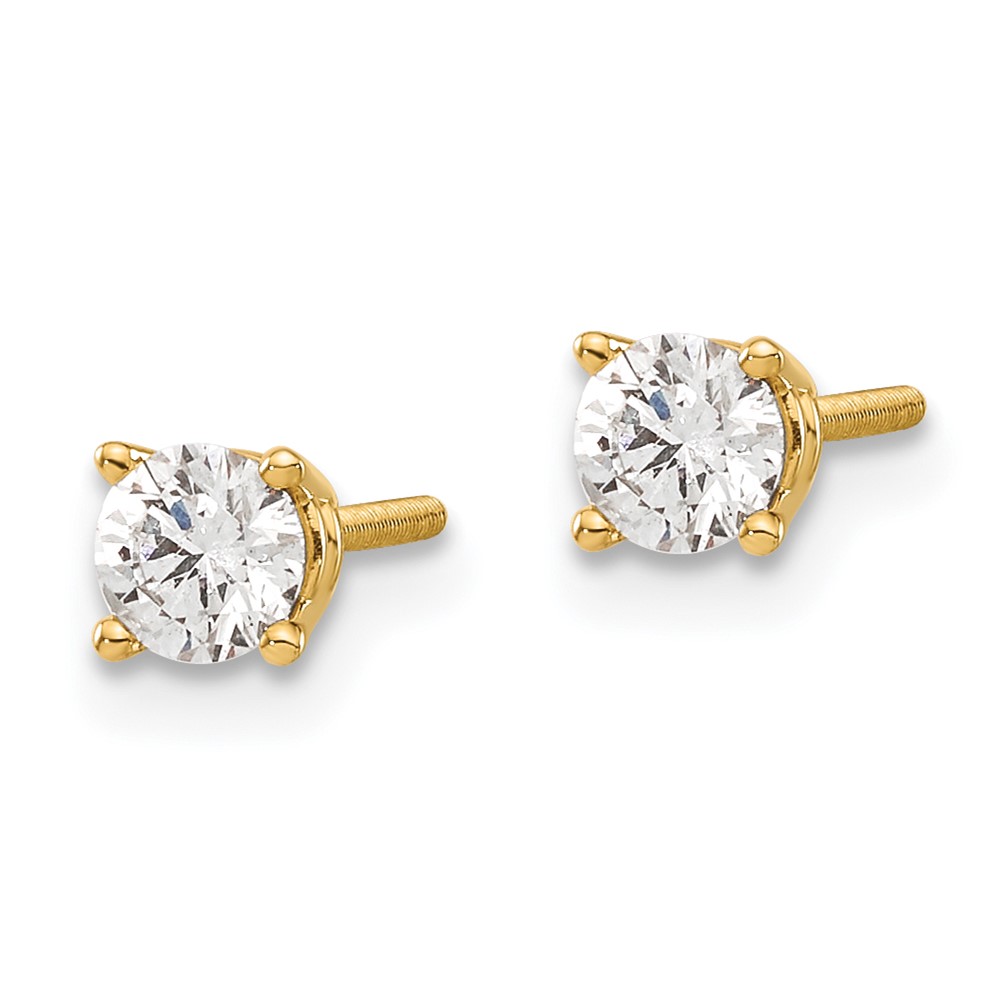 14ky .40ct. VS2/SI1 G-I Diamond Stud Thread on/off Post Earrings (ST4-40)