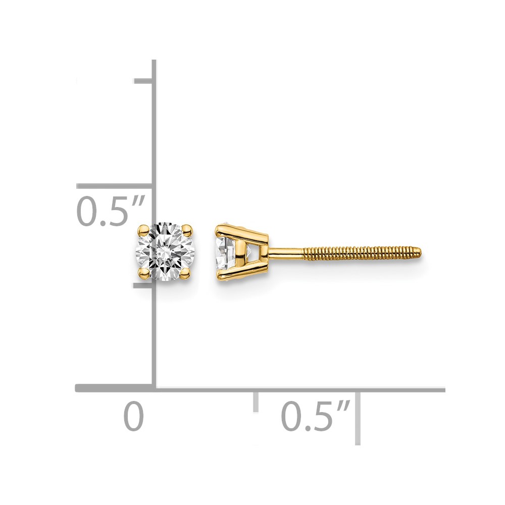 14ky .40ct. VS2/SI1 G-I Diamond Stud Thread on/off Post Earrings (ST4-40)