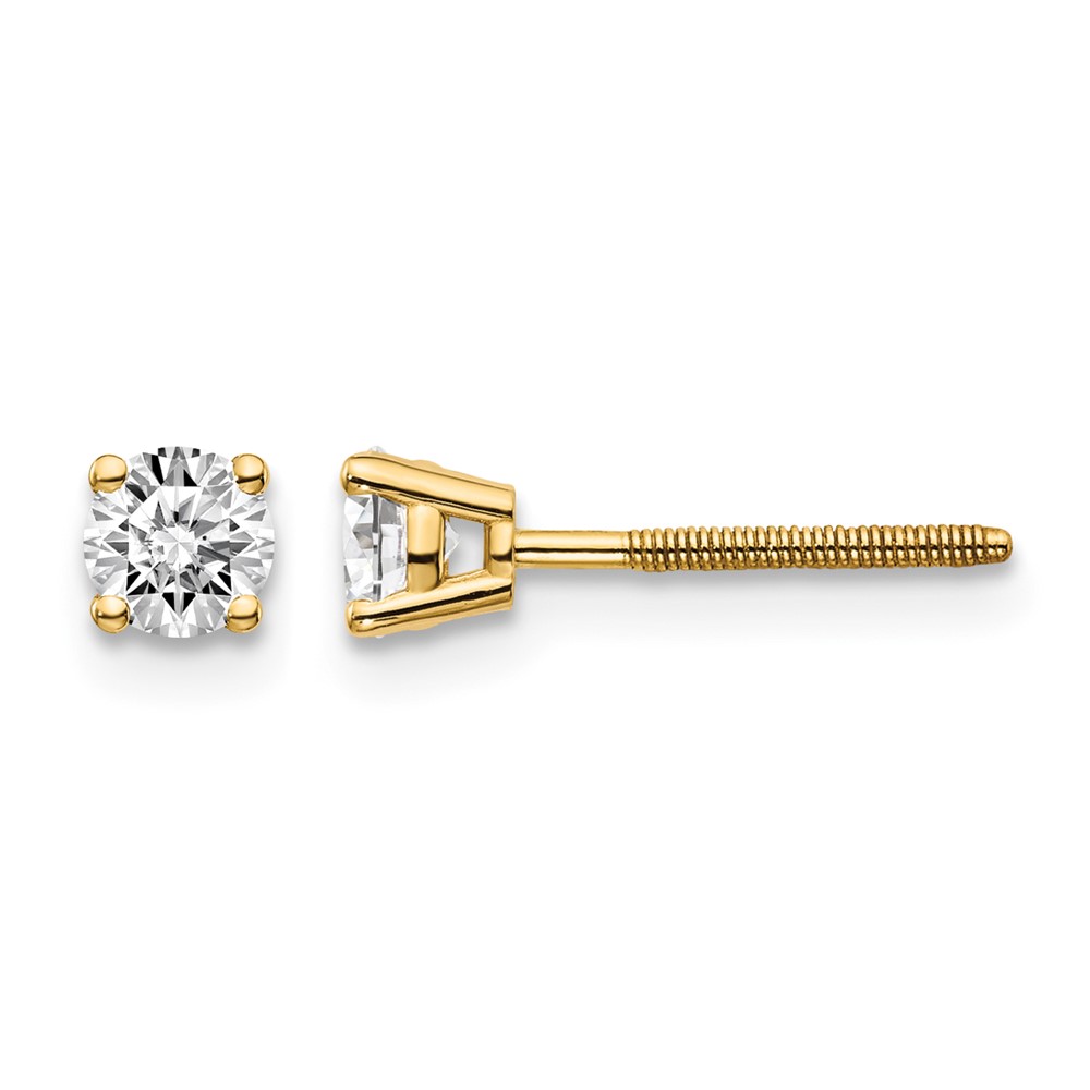 14ky .40ct. SI3 G-I Diamond Stud Thread on/off Post Earrings (ST3-40)