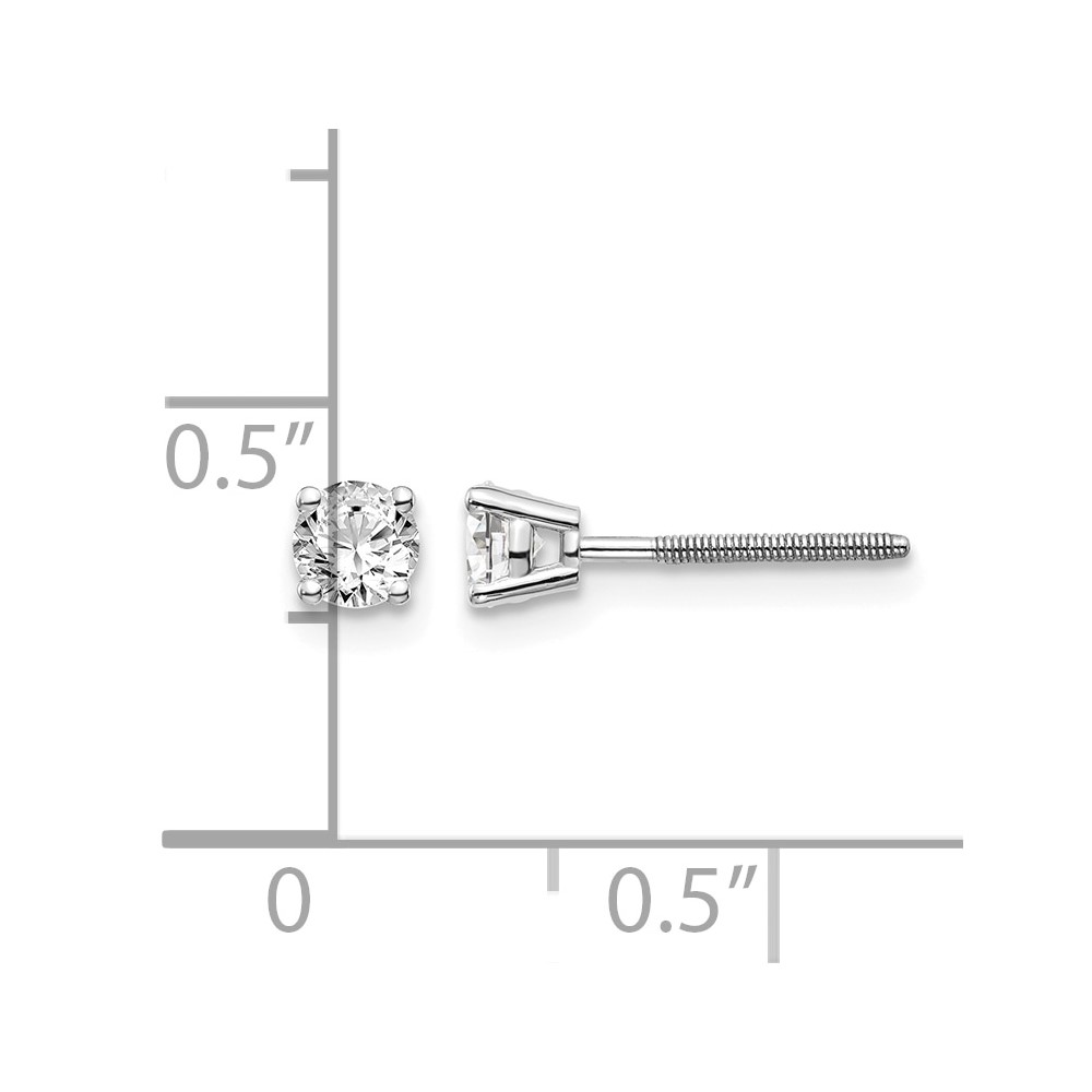 14kw .40ct SI3 G-I Diamond Stud Thread on/off Post Earrings (ST3-40W)