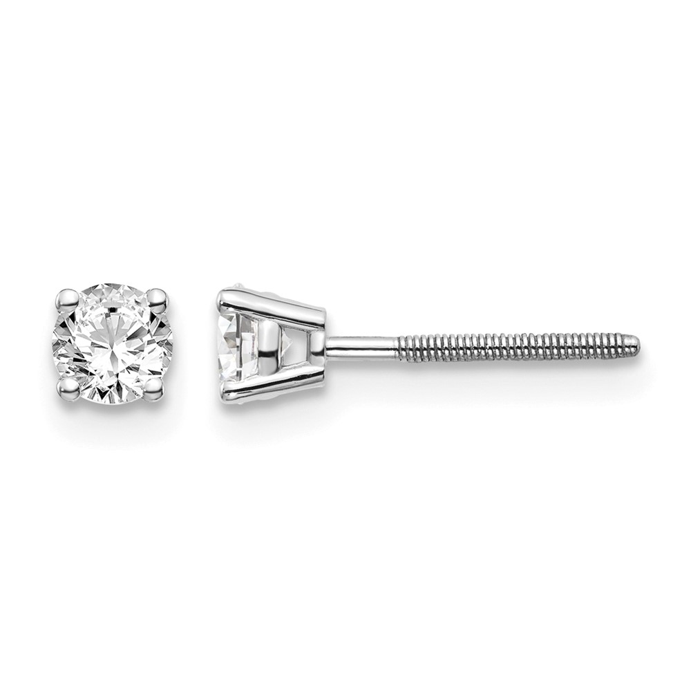 14kw .40ct SI3 G-I Diamond Stud Thread on/off Post Earrings (ST3-40W)
