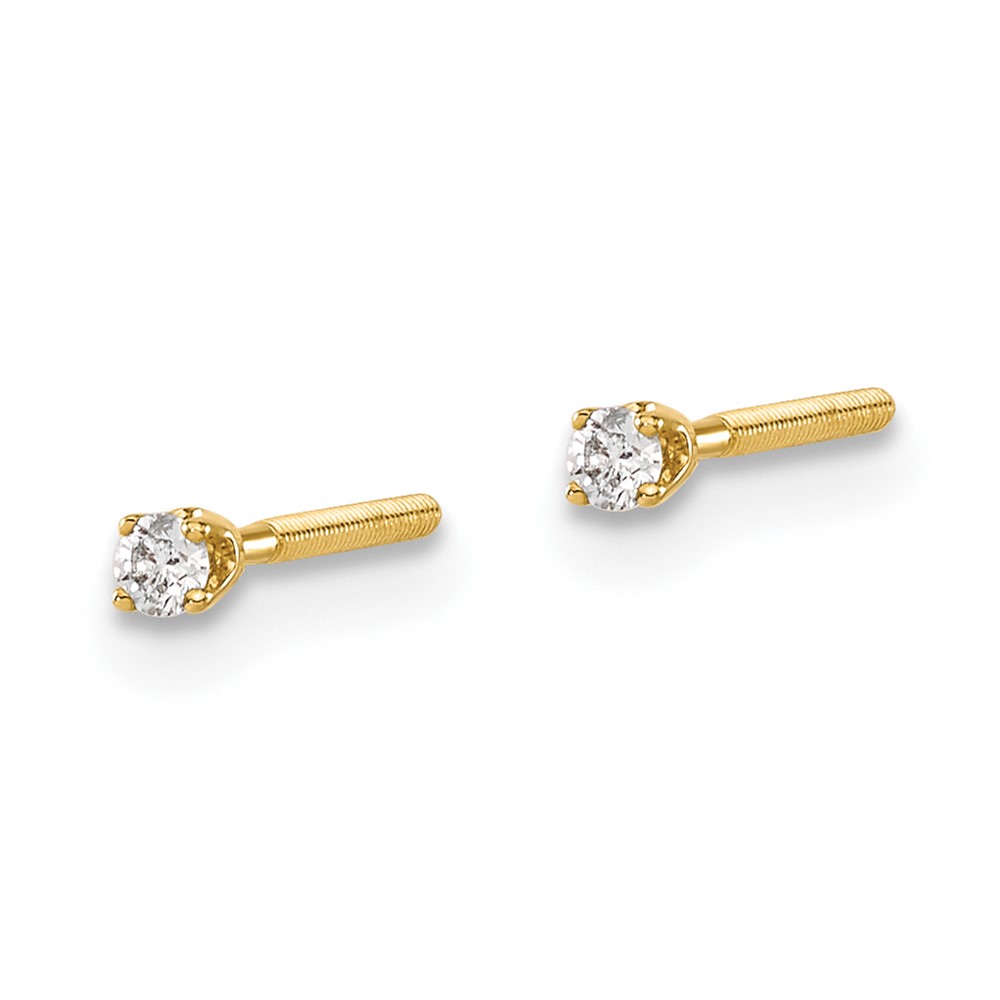 14ky .05ct. SI3 G-I Diamond Stud Thread on/off Post Earrings (ST3-5)