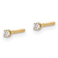 14K Yellow Gold .05ct VS2 SI1 G-i Diamond Stud Thread on Off Post Earrings view 2