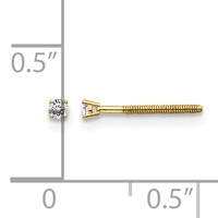 14K Yellow Gold .05ct VS2 SI1 G-i Diamond Stud Thread on Off Post Earrings view 4