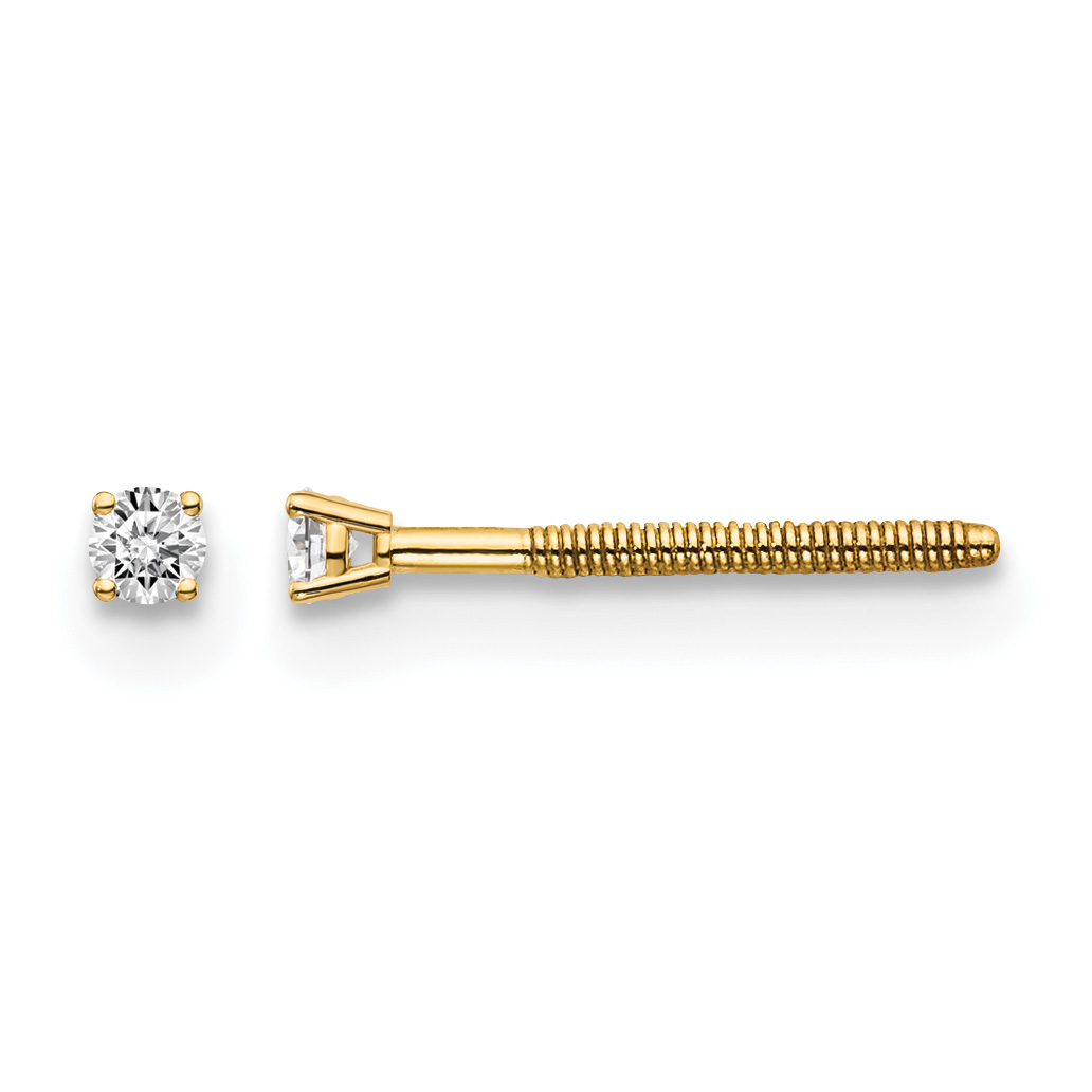 14ky .05ct. SI3 G-I Diamond Stud Thread on/off Post Earrings (ST3-5)