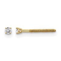 14K Yellow Gold .05ct VS2 SI1 G-i Diamond Stud Thread on Off Post Earrings view 1
