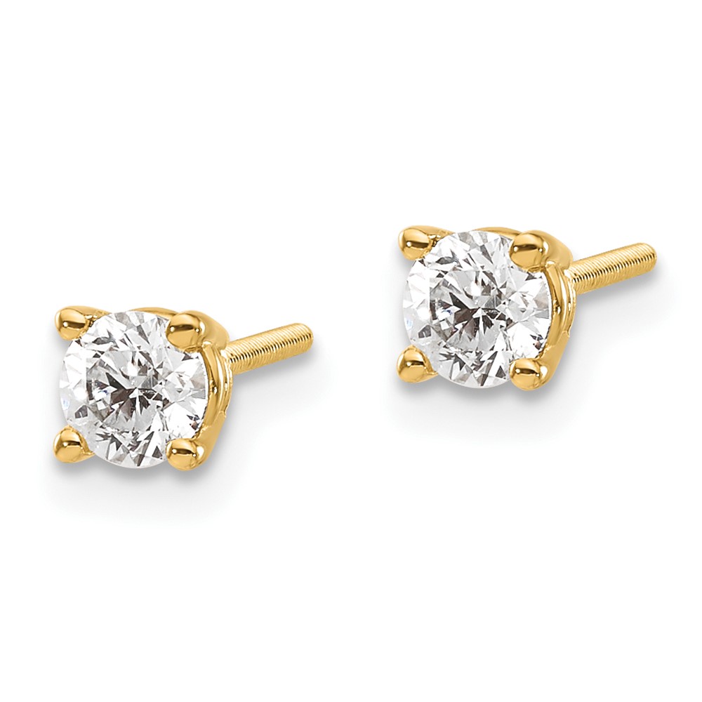 14ky .50ct. SI3 G-I Diamond Stud Thread on/off Post Earrings (ST3-50)