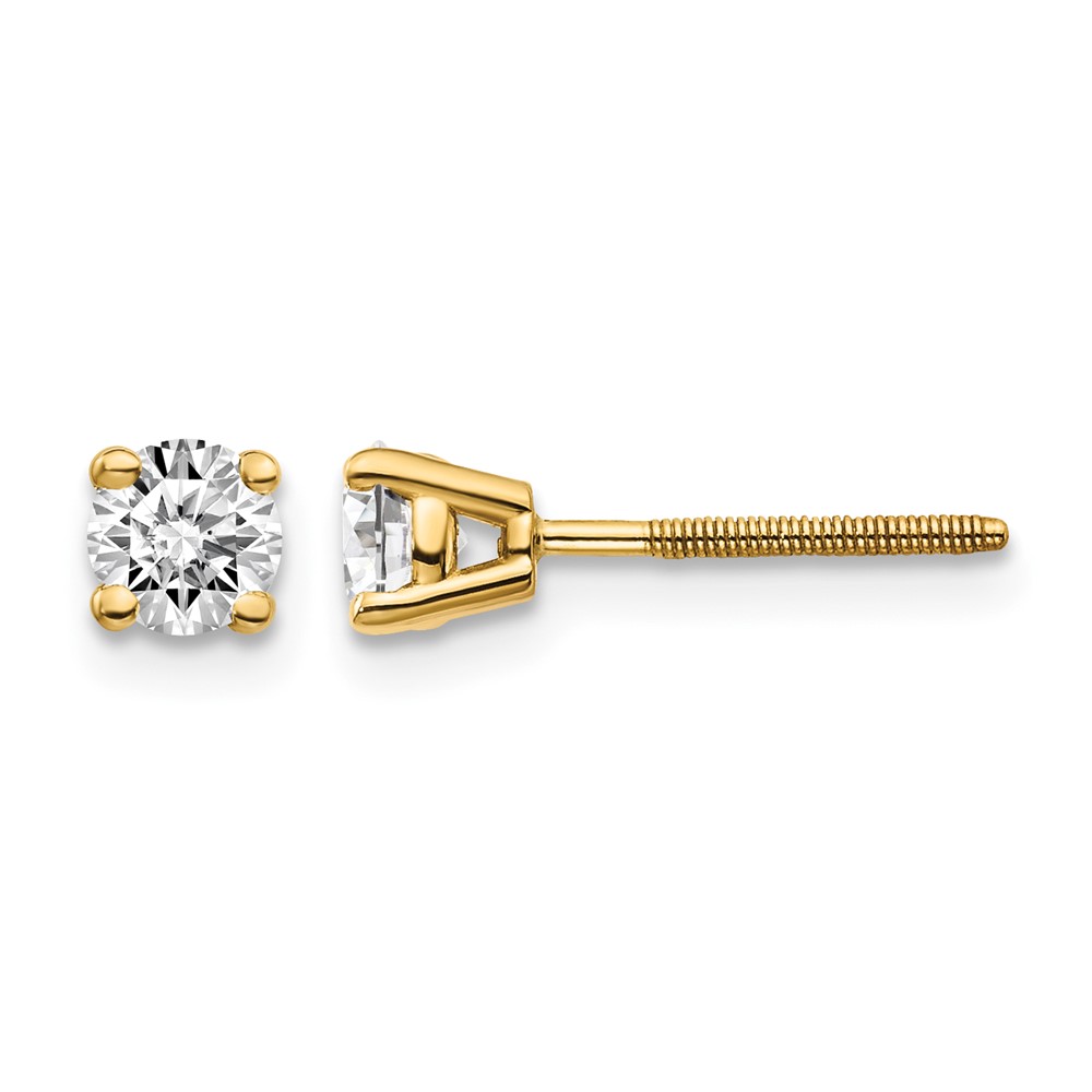 14ky .50ct. SI3 G-I Diamond Stud Thread on/off Post Earrings (ST3-50)