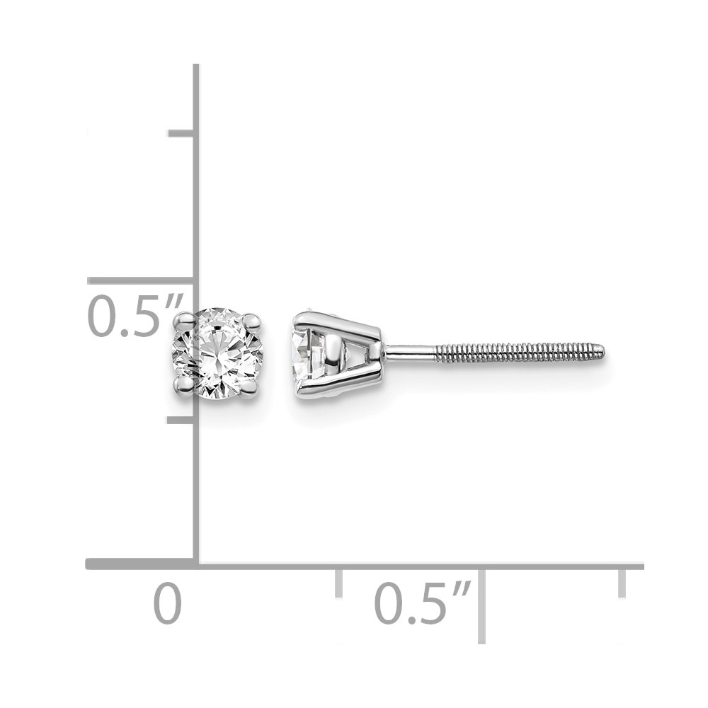 14kw .50ct SI3 G-I Diamond Stud Thread on/off Post Earrings (ST3-50W)