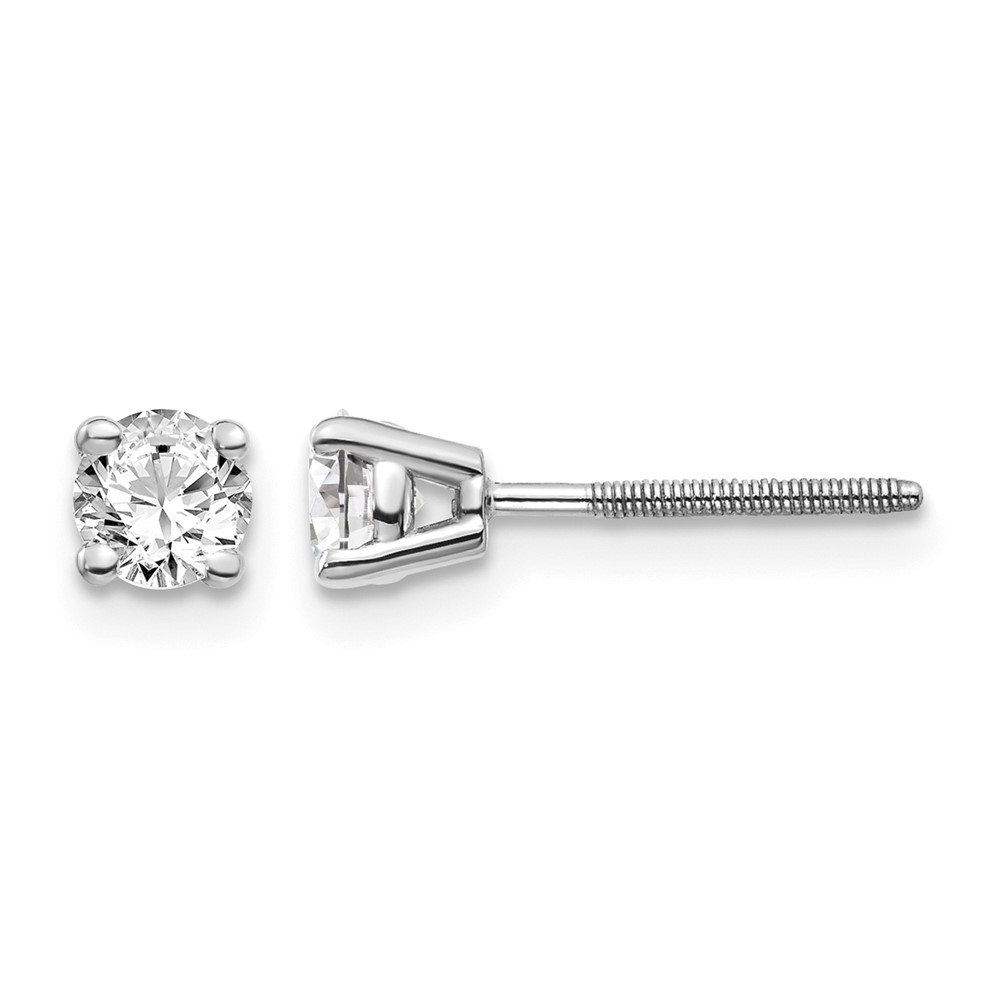 14kw .50ct VS2 SI1 G-i Diamond Stud Thread on Off Post Earrings
