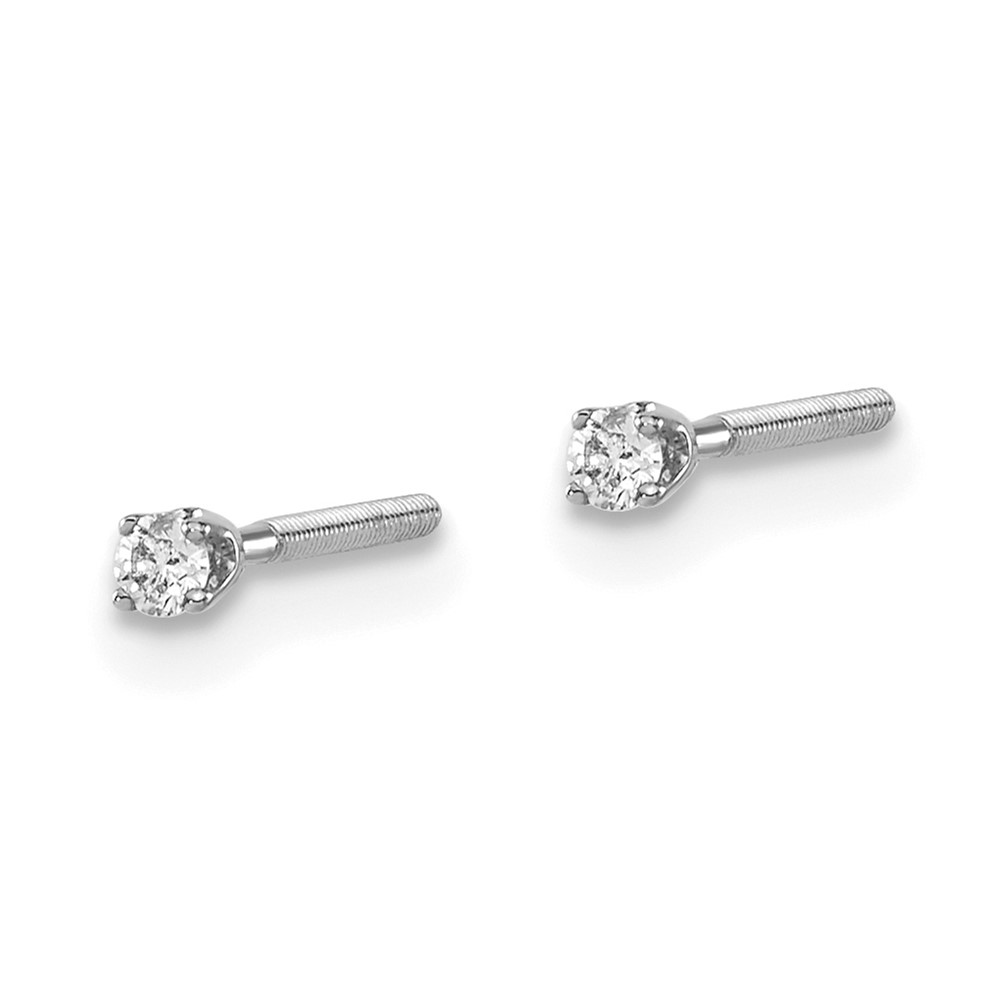 14kw .05ct VS2/SI1 G-I Diamond Stud Thread on/off Post Earrings (ST4-5W)