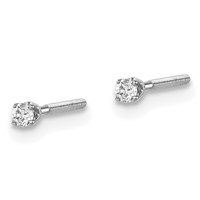 14K White Gold.05ct SI3 G-i Diamond Stud Thread on Off Post Earrings view 2