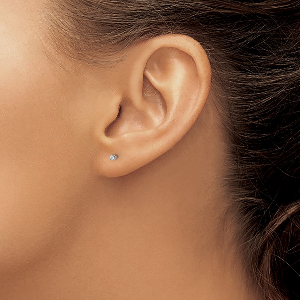 14kw .05ct VS2/SI1 G-I Diamond Stud Thread on/off Post Earrings (ST4-5W)