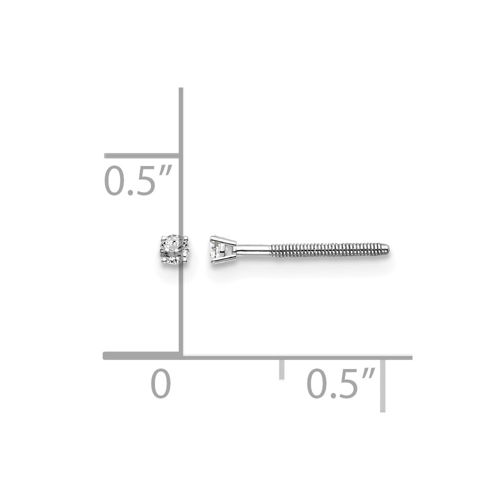 14kw .05ct VS2/SI1 G-I Diamond Stud Thread on/off Post Earrings (ST4-5W)