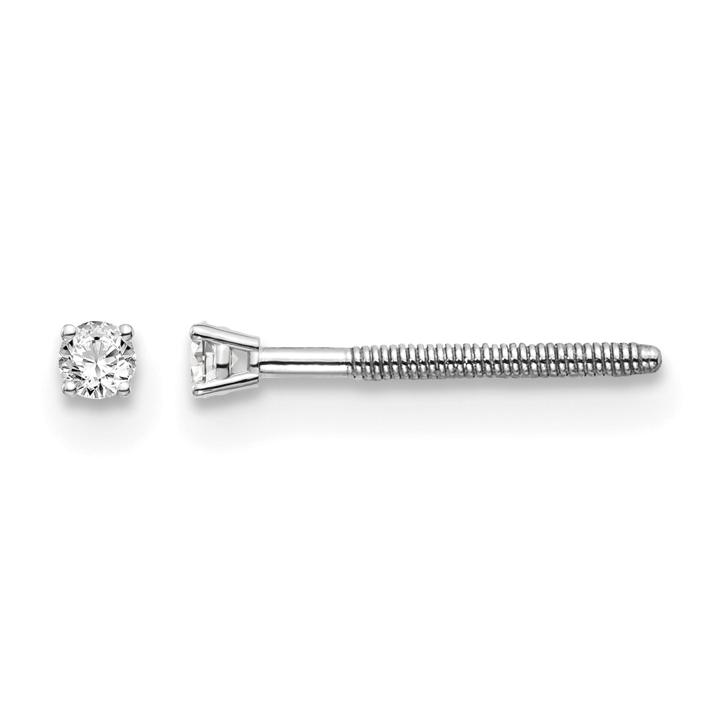 14kw .05ct VS2/SI1 G-I Diamond Stud Thread on/off Post Earrings (ST4-5W)
