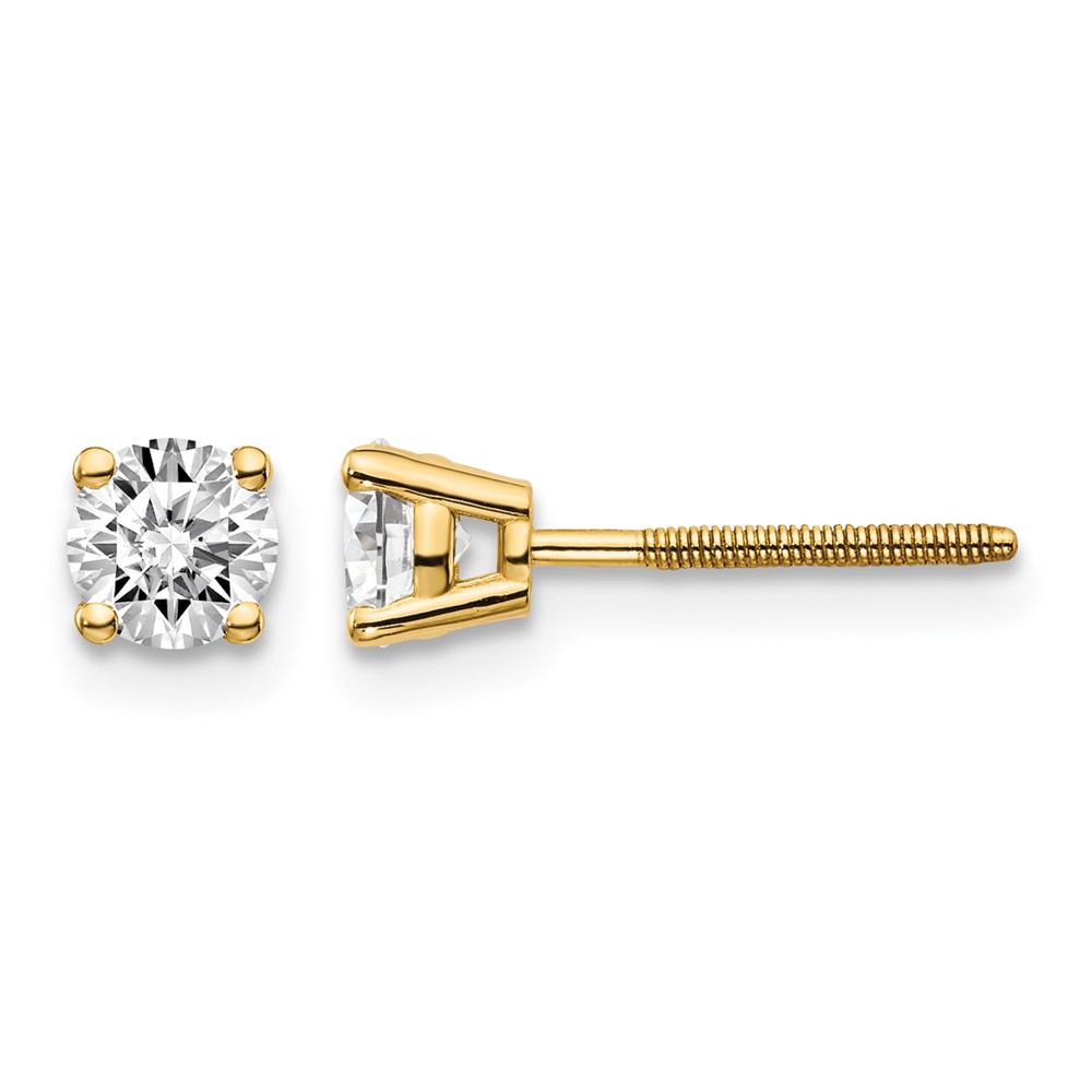 14ky .60ct. SI3 G-I Diamond Stud Thread on/off Post Earrings (ST3-60)