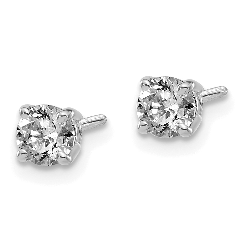 14kw .60ct SI3 G-I Diamond Stud Thread on/off Post Earrings (ST3-60W)