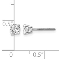 14kw .60ct VS2 SI1 G-i Diamond Stud Thread on Off Post Earrings view 4