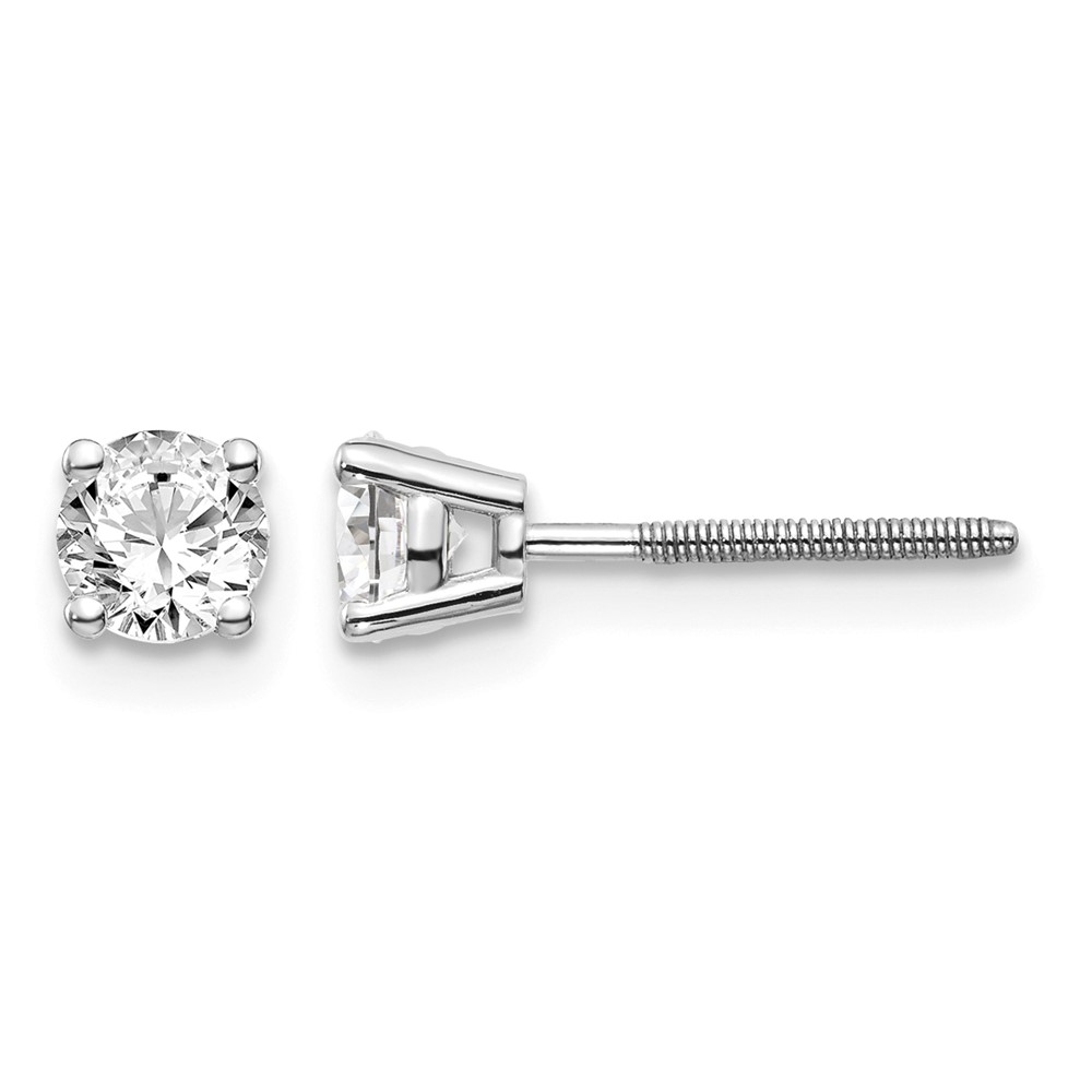 14kw .60ct VS2 SI1 G-i Diamond Stud Thread on Off Post Earrings