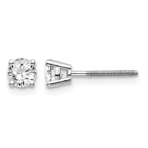 14kw .60ct SI3 G-I Diamond Stud Thread on/off Post Earrings