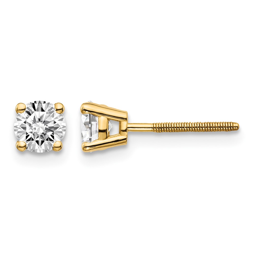 14ky .70ct. SI3 G-I Diamond Stud Thread on/off Post Earrings (ST3-70)