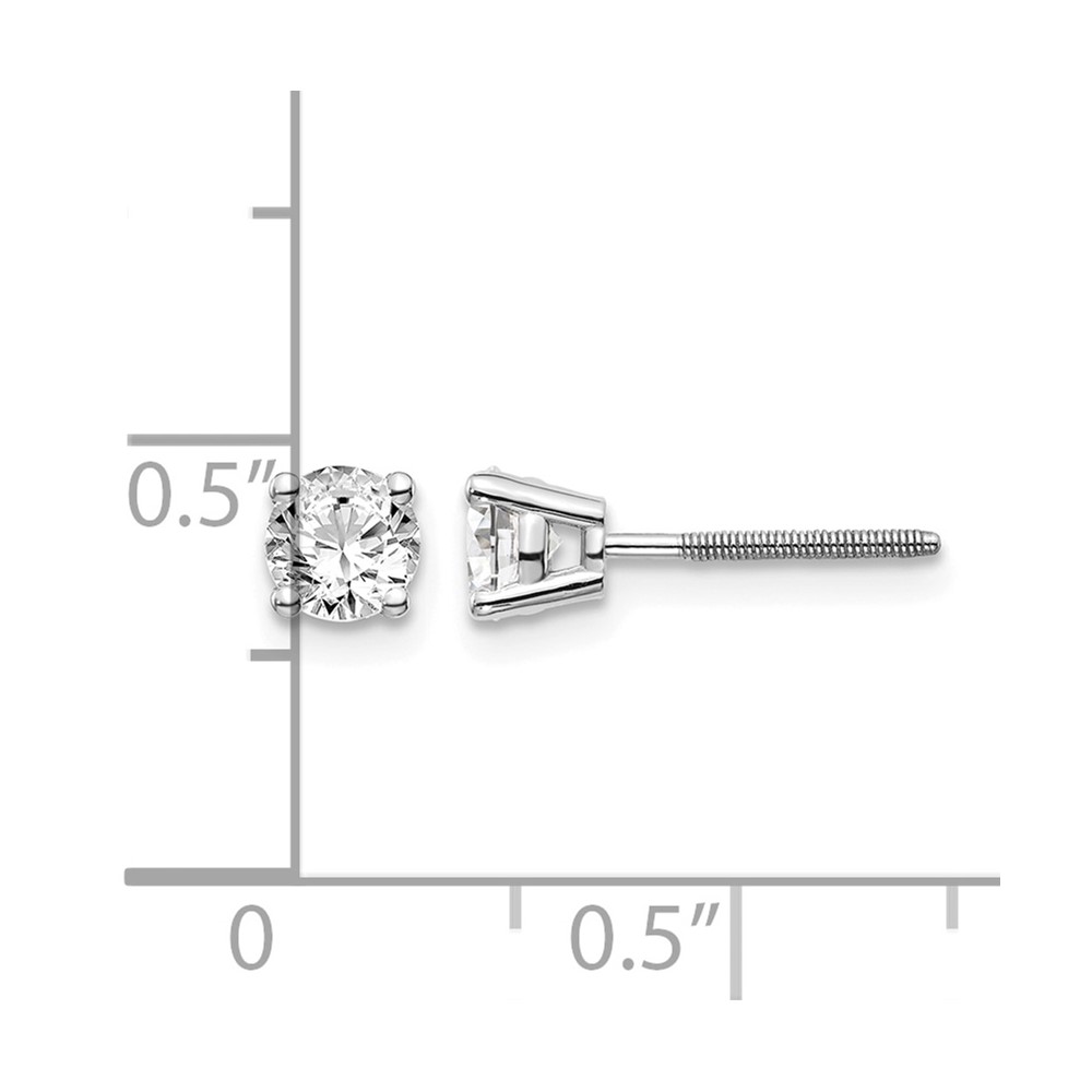 14kw .70ct SI3 G-I Diamond Stud Thread on/off Post Earrings (ST3-70W)