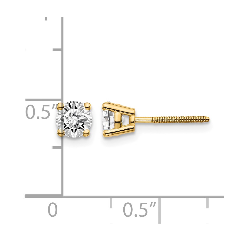 14ky .75ct. SI3 G-I Diamond Stud Thread on/off Post Earrings (ST3-75)