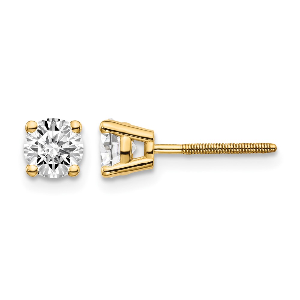 14ky .75ct. SI3 G-I Diamond Stud Thread on/off Post Earrings (ST3-75)