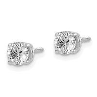 14K White Gold.75ct VS2 SI1 G-i Diamond Stud Thread on Off Post Earrings view 2