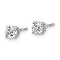 14K White Gold.85ct VS2 SI1 G-i Diamond Stud Thread on Off Post Earrings view 2