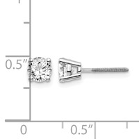 14K White Gold.85ct VS2 SI1 G-i Diamond Stud Thread on Off Post Earrings view 4