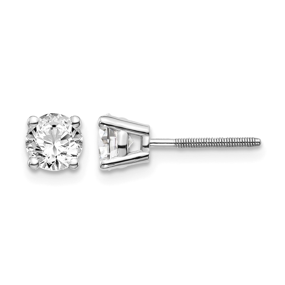 14kw .95ct VS2 SI1 G-i Diamond Stud Thread on Off Post Earrings