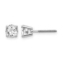 14kw .95ct VS2 SI1 G-i Diamond Stud Thread on Off Post Earrings view 1