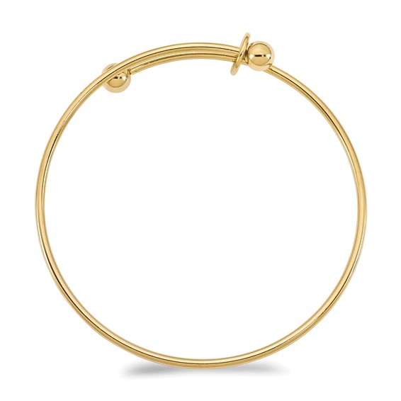 Stainless Steel Bright Gold-tone Plated Two Hook Expandable Bracelet