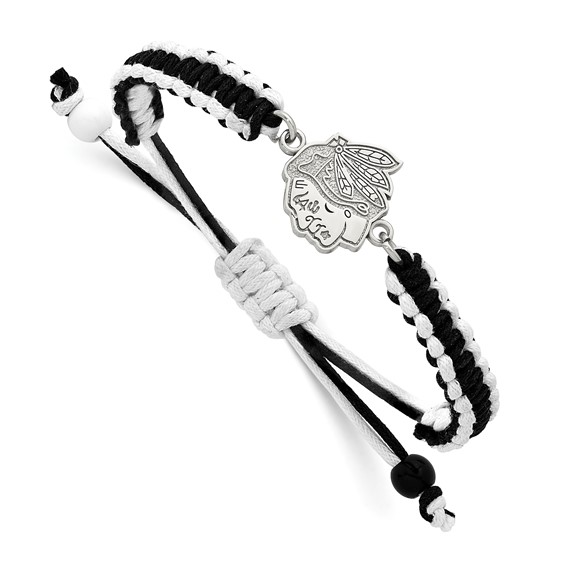 Stainless Steel NHL LogoArt Chicago Blackhawks Adjustable Cord Bracelet