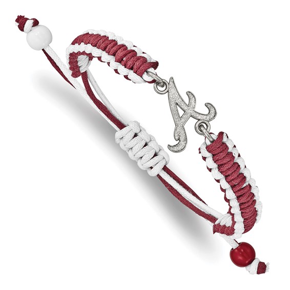 Stainless Steel Major League Baseball LogoArt Atlanta Braves Adjustable Cord Bracelet