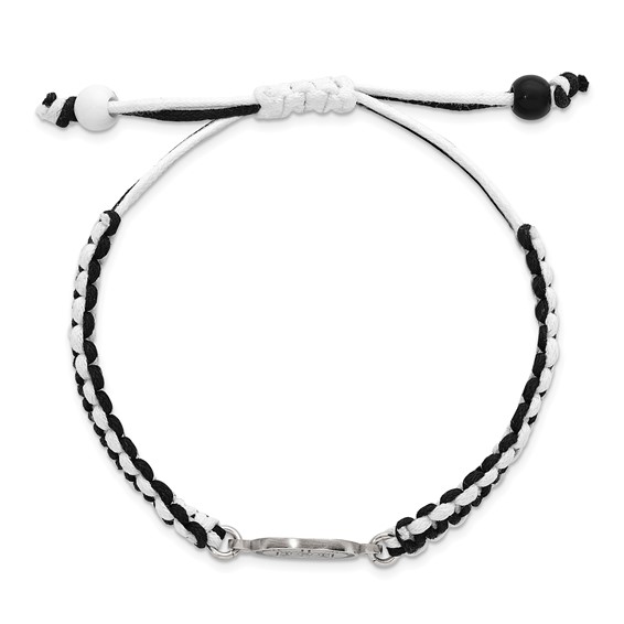 Stainless Steel NHL LogoArt Boston Bruins Adjustable Cord Bracelet