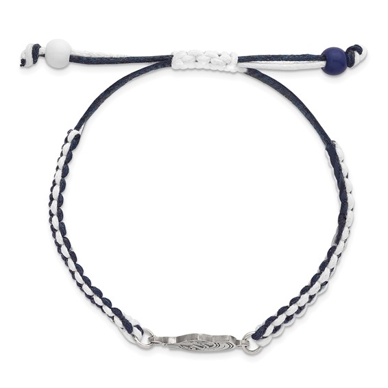 Stainless Steel NHL LogoArt Vancouver Canucks Adjustable Cord Bracelet