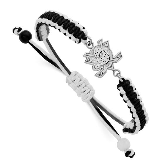 Stainless Steel NHL LogoArt Anaheim Ducks Adjustable Cord Bracelet